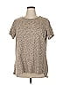 DG^2 by Diane Gilman Tweed Tan Short Sleeve T-Shirt Size 1X - photo 1