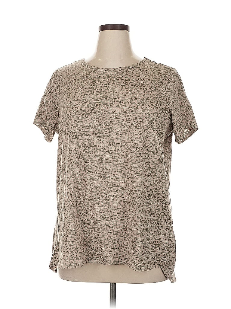 DG^2 by Diane Gilman Tweed Tan Short Sleeve T-Shirt Size 1X - photo 1