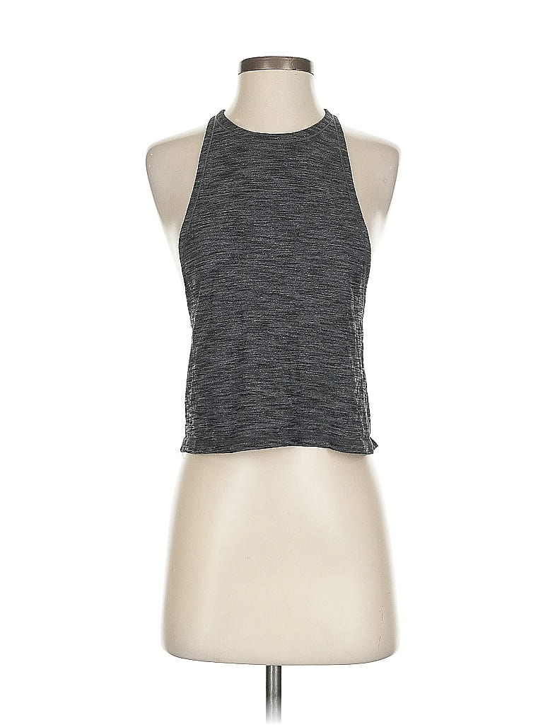 Pre-owned Lululemon Athletica Tank Top Gray Halter Neckline Tops