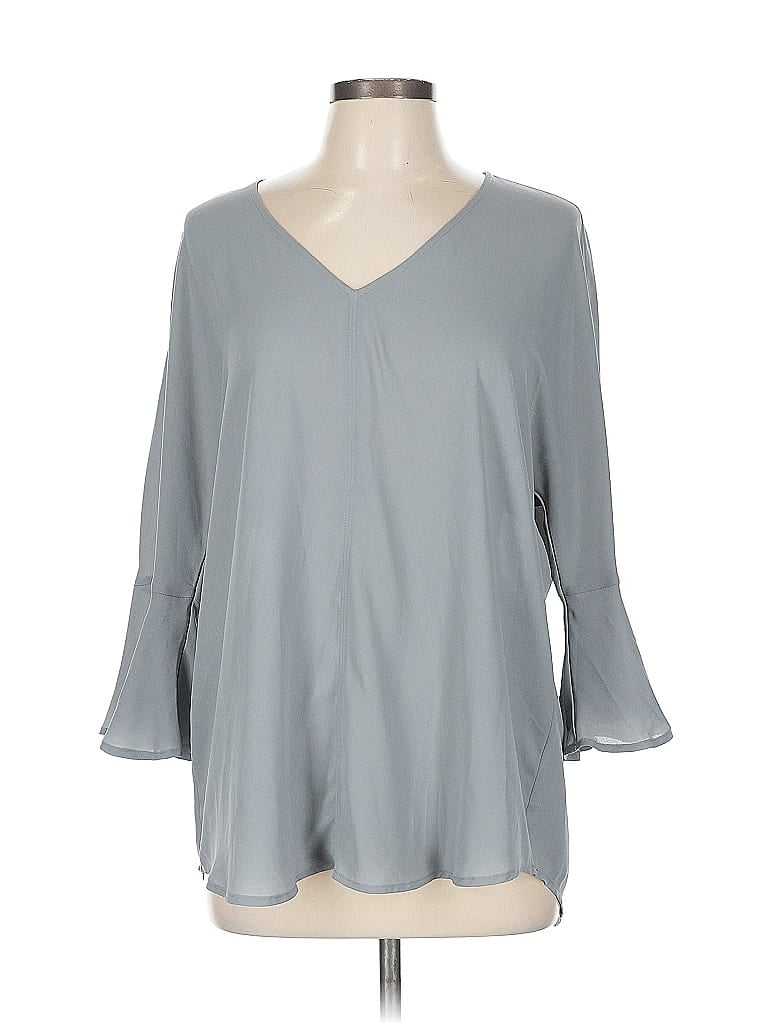 Pre-owned Chaus 3/4 Sleeve Blouse In Gray