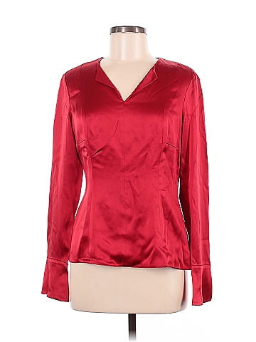 Anne Klein Long Sleeve Silk Top (view 1)