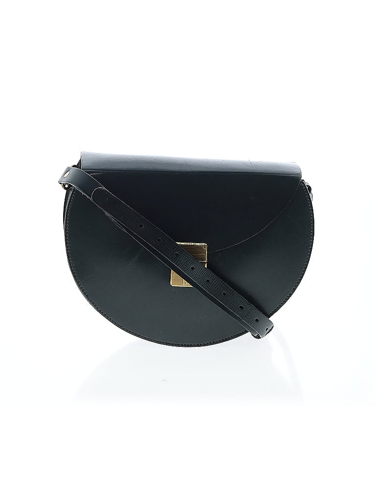 Unbranded Solid Black Green Leather Crossbody Bag One size - photo 1