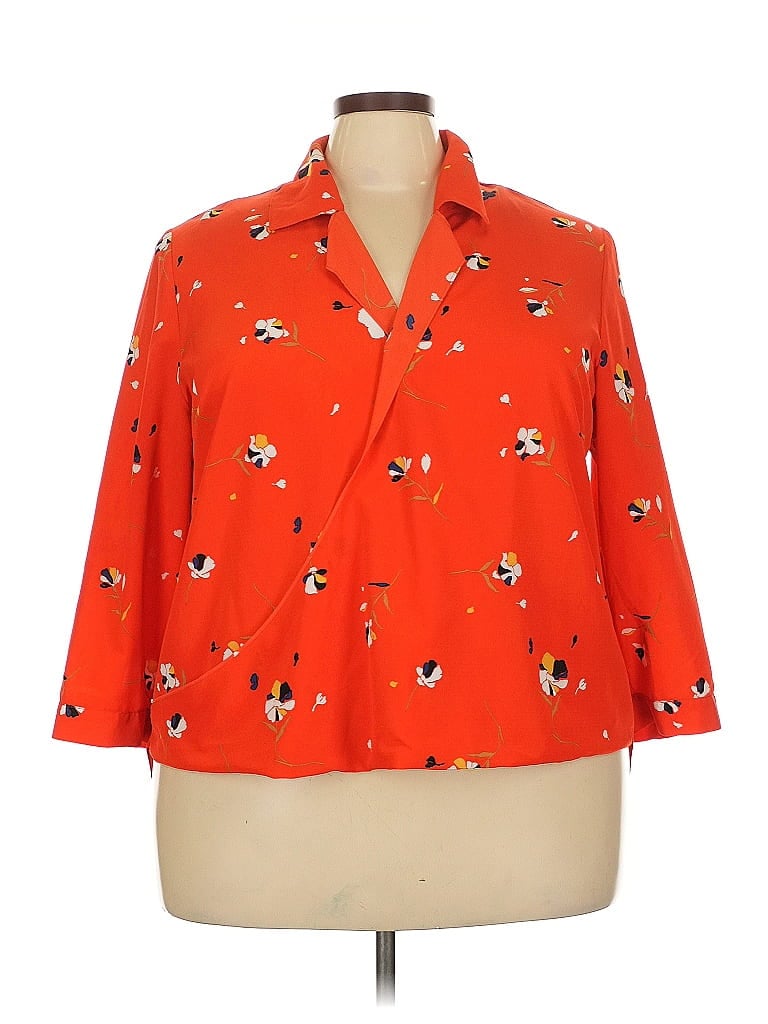 Click to view more detailed imagery on our partner's website Pre-owned Madison 3/4 Sleeve Blouse In Orange