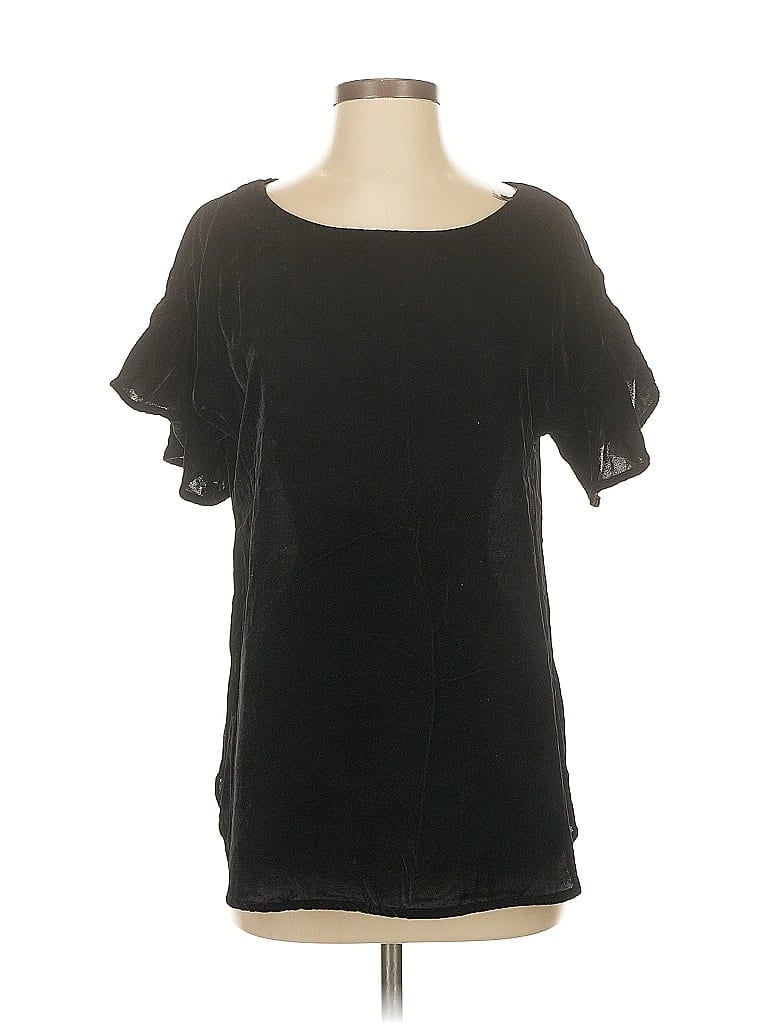 Pre-owned Gap Short Sleeve Blouse In Black
