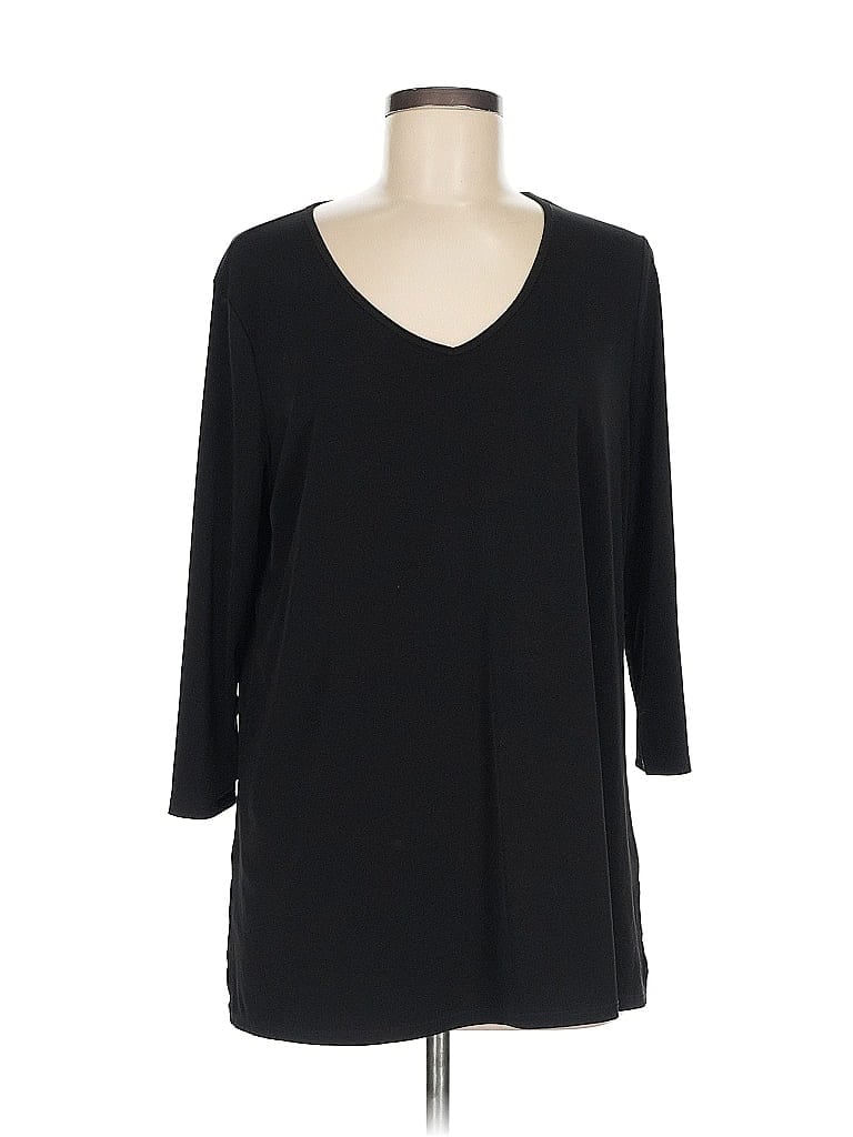 Click to view more detailed imagery on our partner's website Pre-owned Chico's 3/4 Sleeve T-shirt In Black