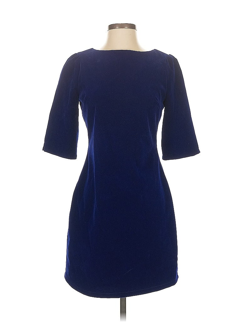 Ducks in a Row 100% Polyester Solid Blue Cocktail Dress Size S - photo 1