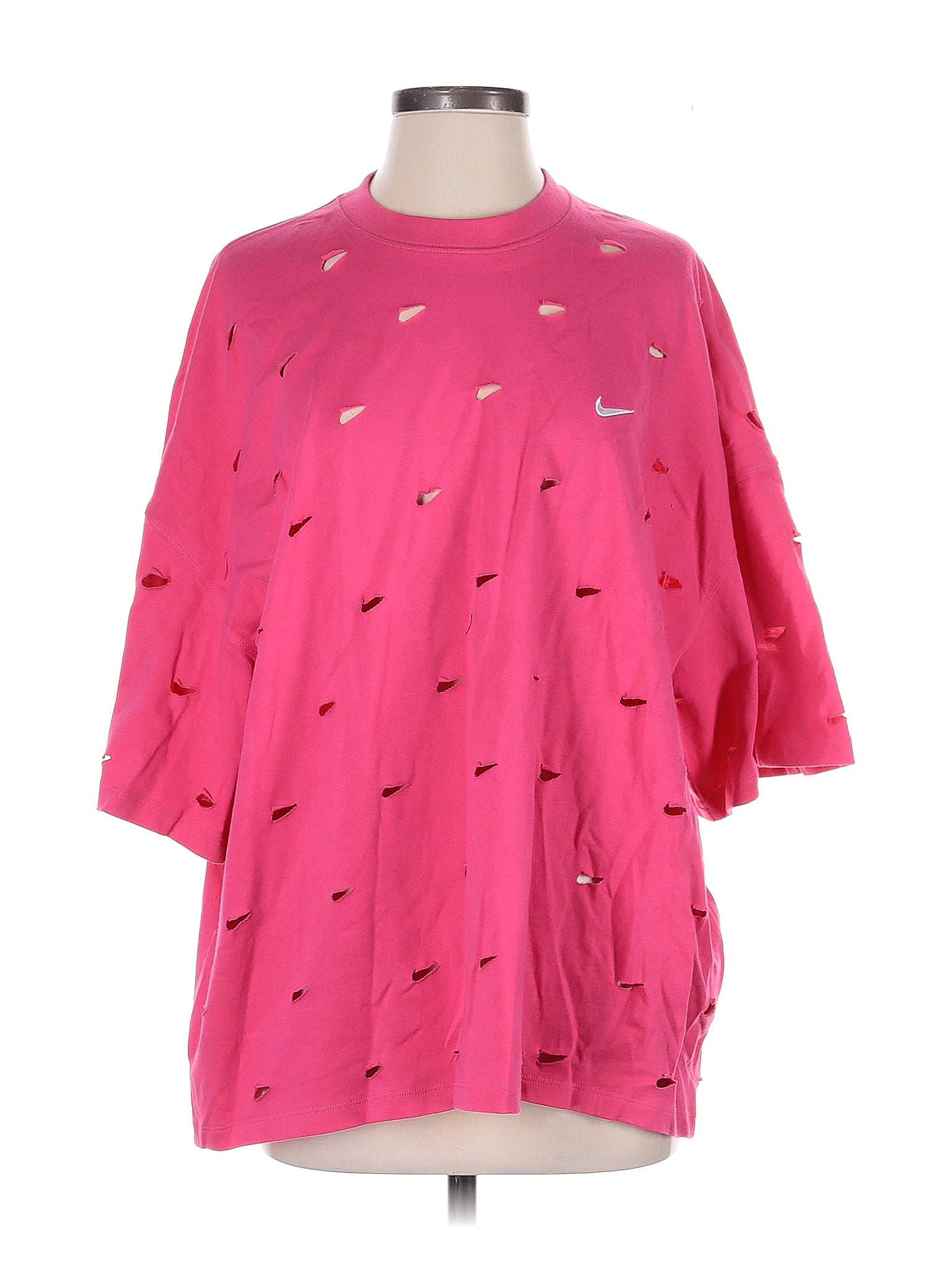 Nike X Jacquemus 100% Cotton Pink 3/4 Sleeve T-Shirt Size L