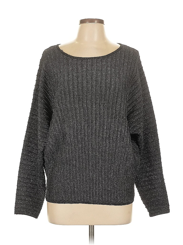 Pre-owned T Tahari Pullover Sweater In Gray