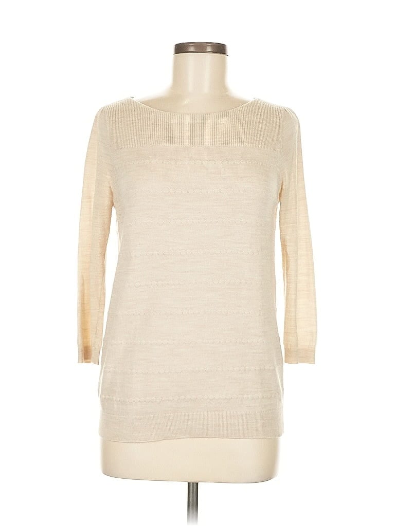 Pre-owned Ann Taylor Loft Pullover Sweater In White