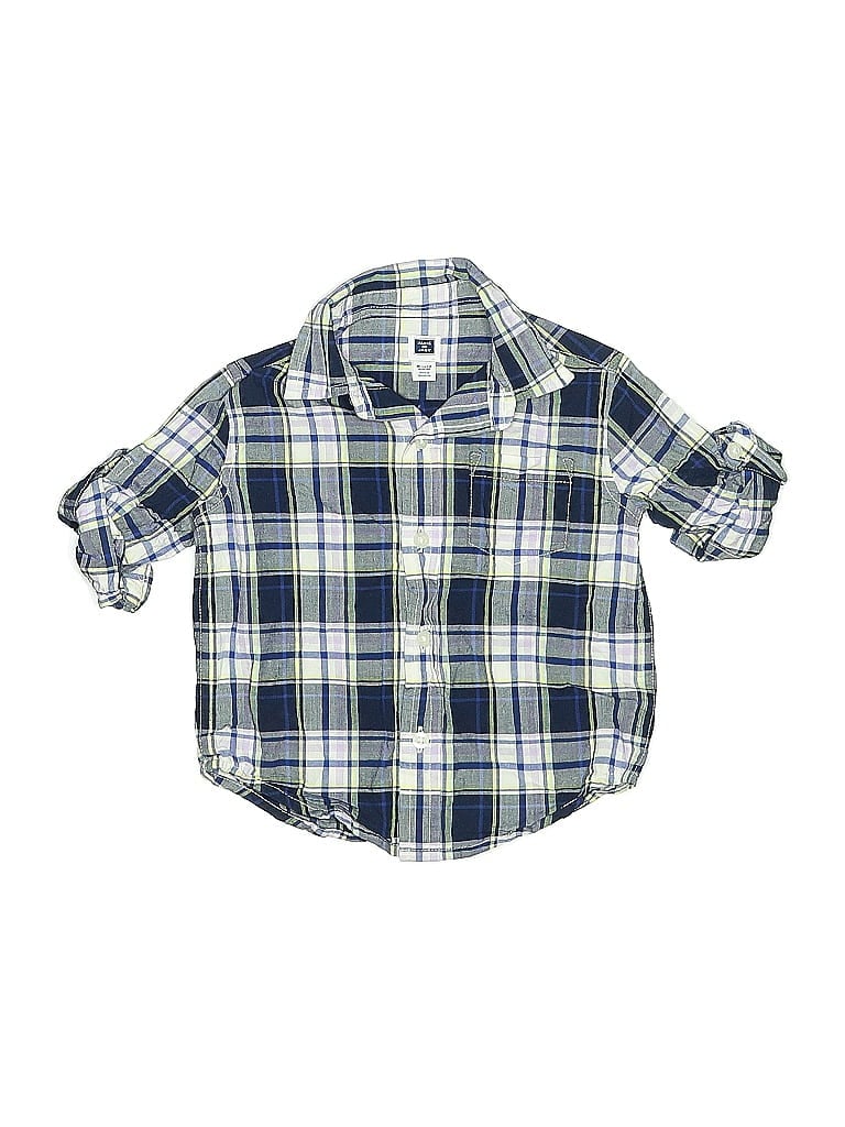 Pre-owned Janie And Jack Babies' Short Sleeve Button Down Shirt In Blue