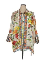 Johnny Was 3/4 Sleeve Silk Top