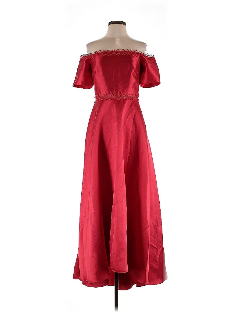 ML Monique Lhuillier 100% Polyester Red Cocktail Dress Size 4 - photo 1
