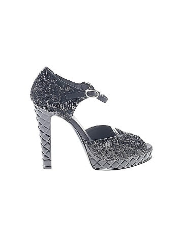 Chanel Coarse Glitter CC Platform Heels (view 1)