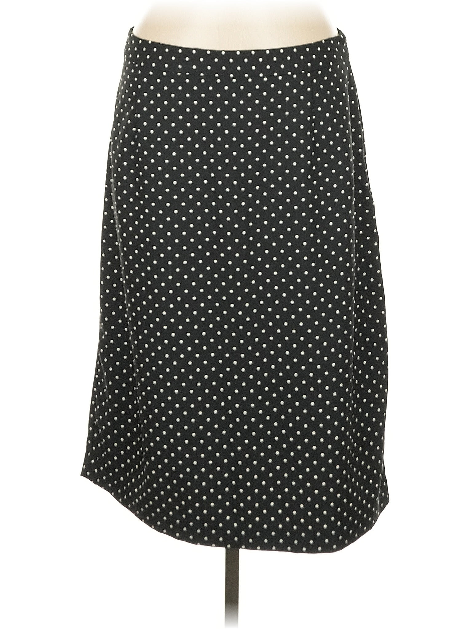 Who What Wear 100% Polyester Polka Dots Black Casual Skirt Size 8
