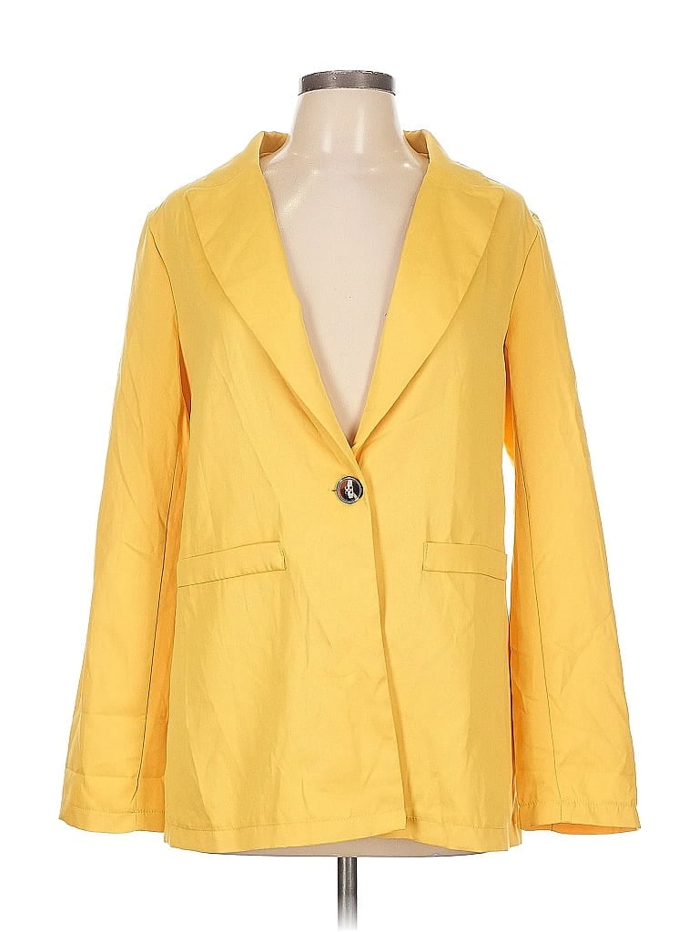 Pre-owned Shein Blazer Jacket In Yellow