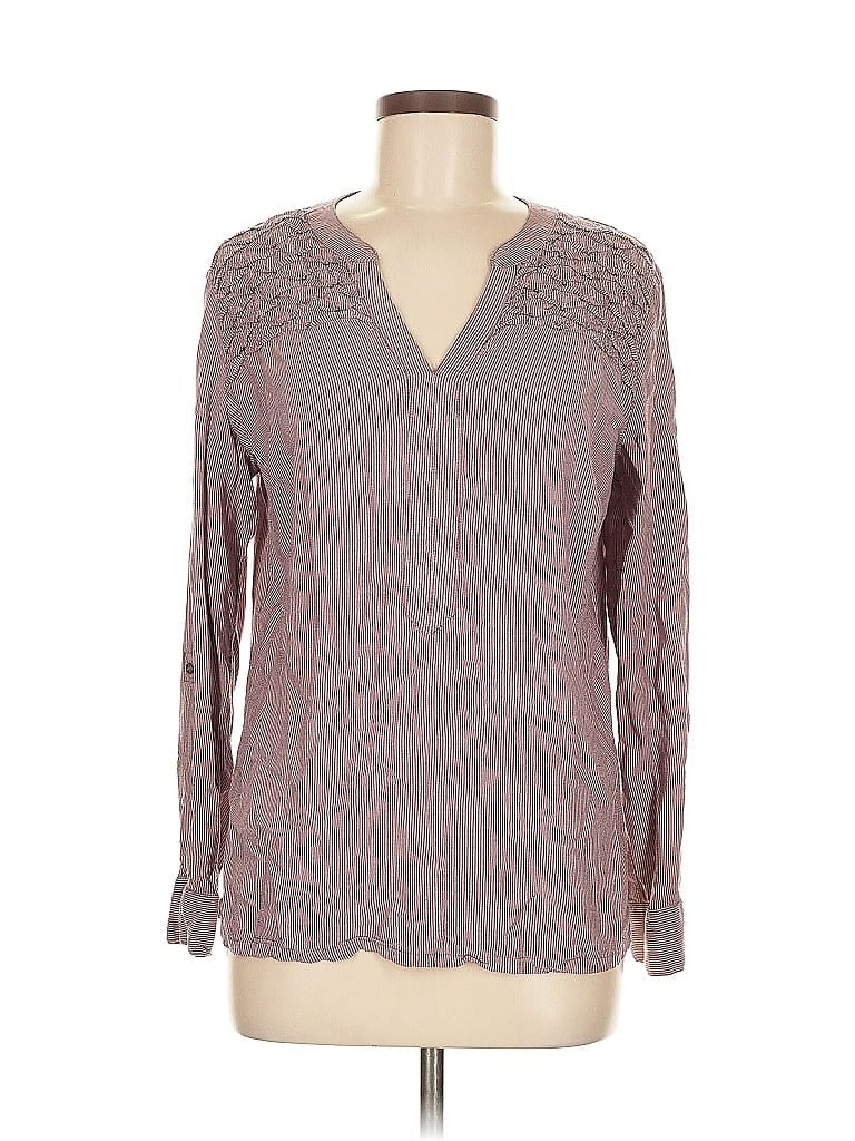 Pre-owned Bandolino Long Sleeve Blouse In Gray