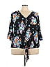 Peach Love 100% Polyester Black 3/4 Sleeve Blouse Size 3X - photo 1