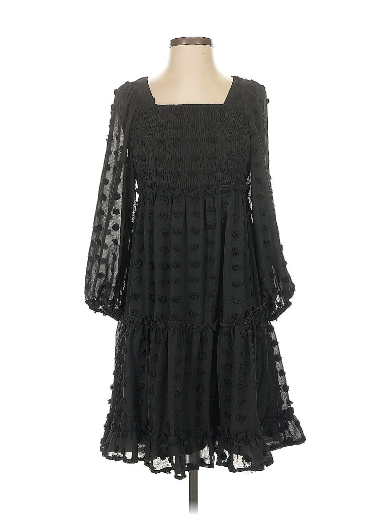 White Birch 100% Polyester Black Casual Dress Size S - photo 1