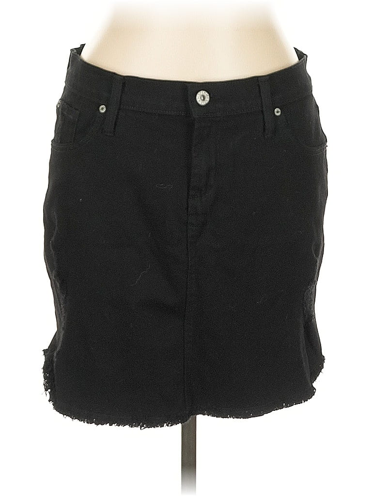 Pre-owned James Jeans Denim Skirt In Black
