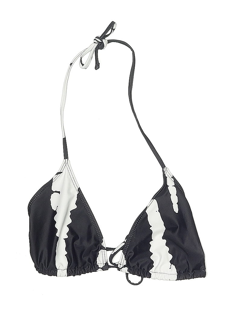 Pre-owned Unbranded Swimsuit Top Black Chevron/herringbone Pattern Swimwear