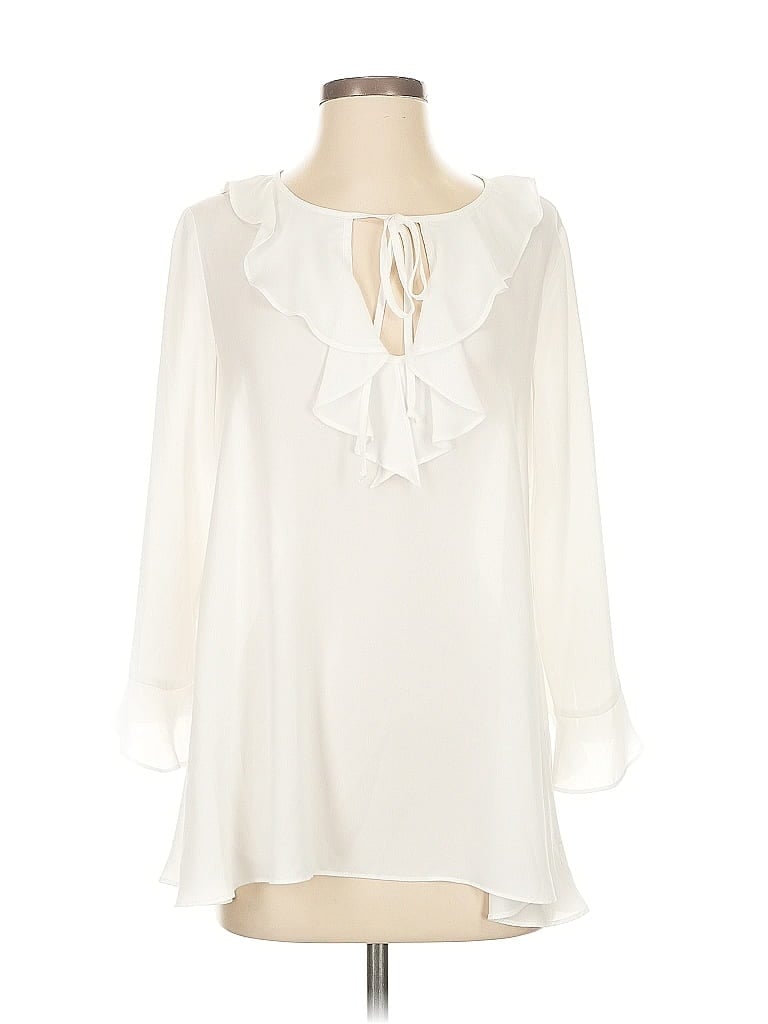 Pre-owned Max Studio 3/4 Sleeve Blouse In White
