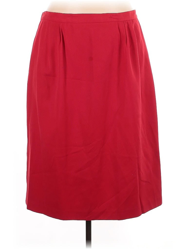 Kasper II 100% Nylon Solid Red Formal Skirt Size 24 - photo 1
