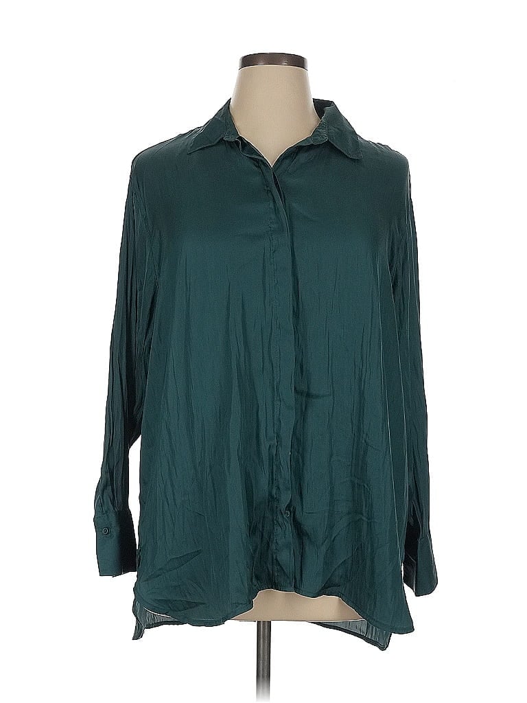 Pre-owned Old Navy Long Sleeve Blouse In Blue