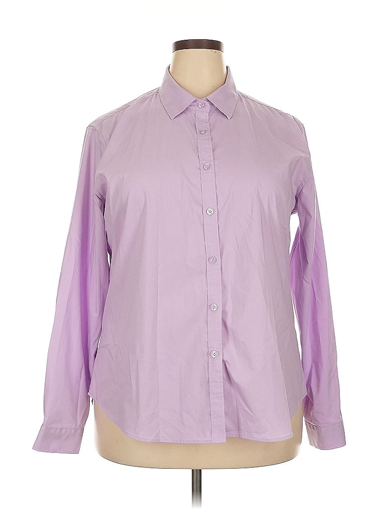 Pre-owned Assorted Brands Long Sleeve Button Down Shirt In Purple