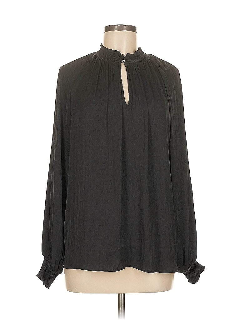 Pre-owned Jennifer Lopez Long Sleeve Blouse In Black