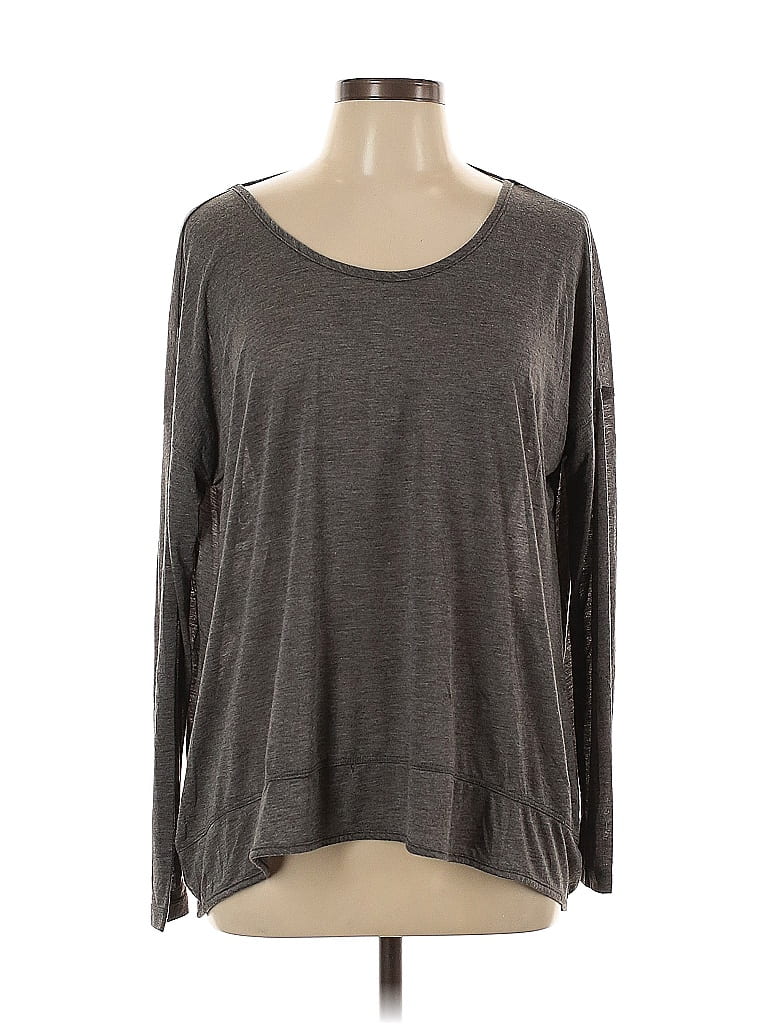 Click to view more detailed imagery on our partner's website Pre-owned Bobi Long Sleeve Top Gray Scoop Neck Tops