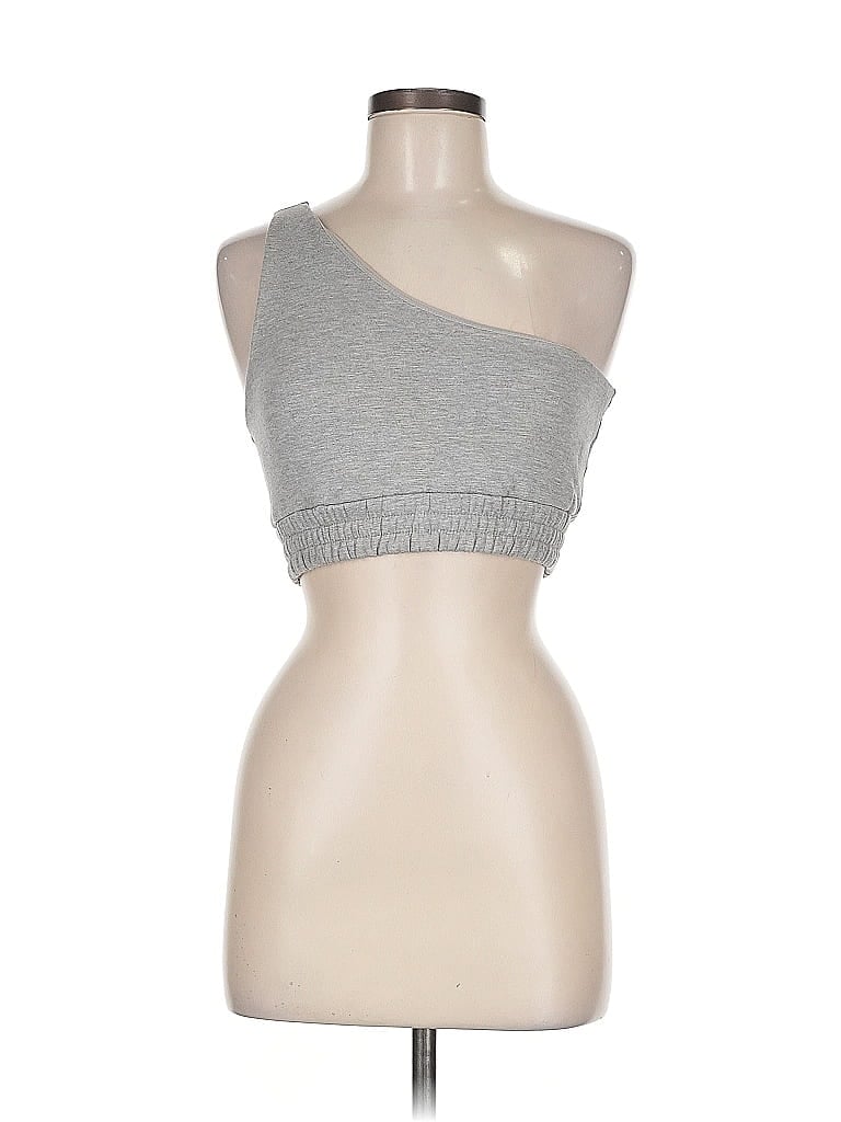 JLUXLABEL Pre-owned Tank Top Gray One Shoulder Neckline Tops