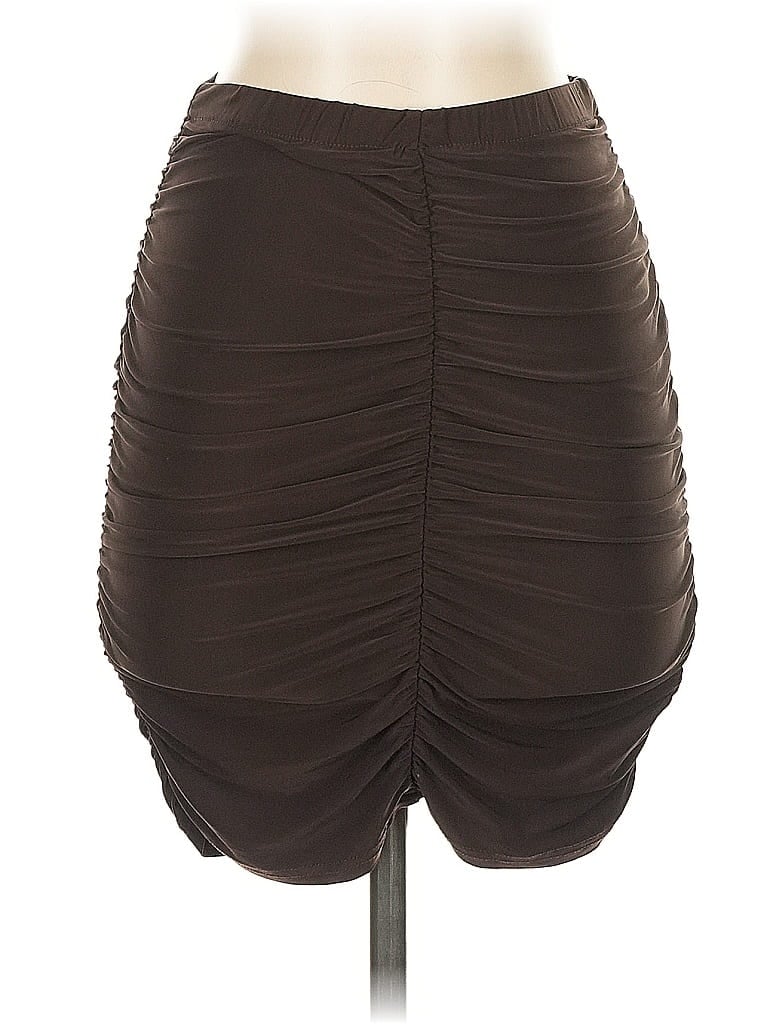 Prettylittlething Casual Skirt In Brown