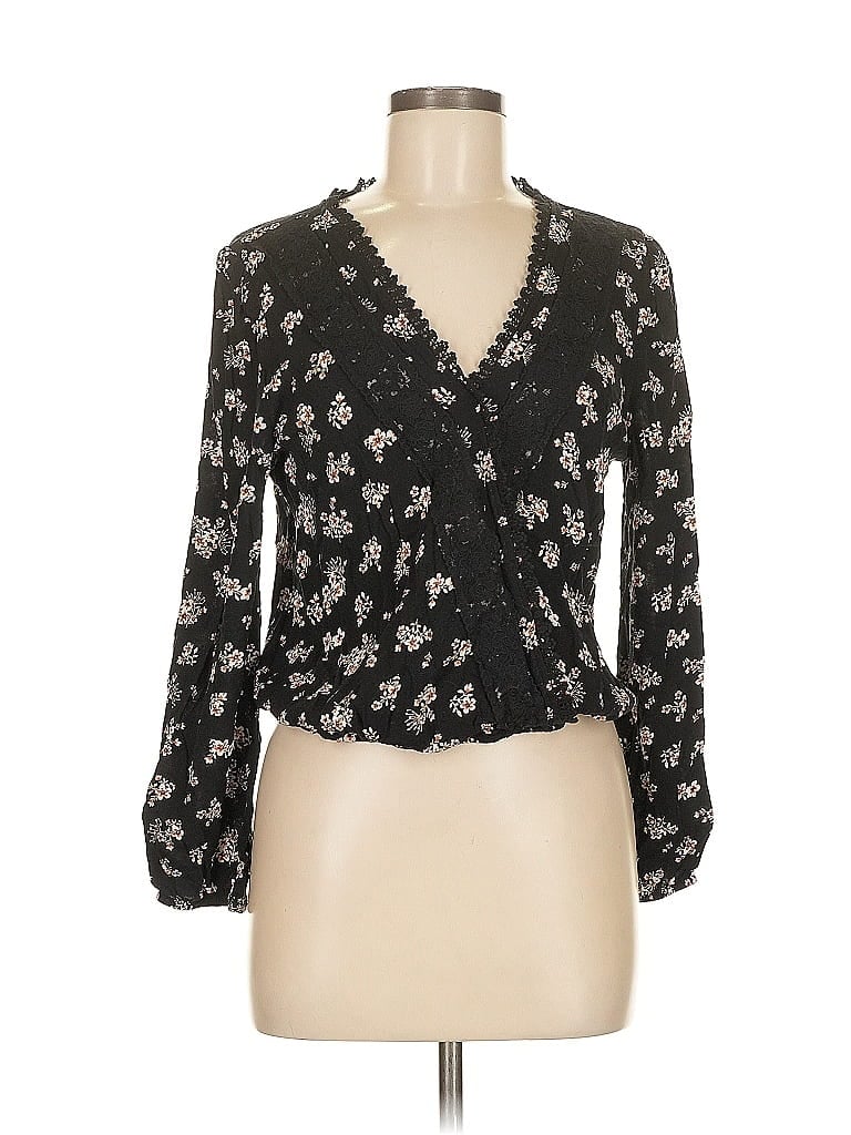 Pre-owned Mi Ami Long Sleeve Blouse In Black
