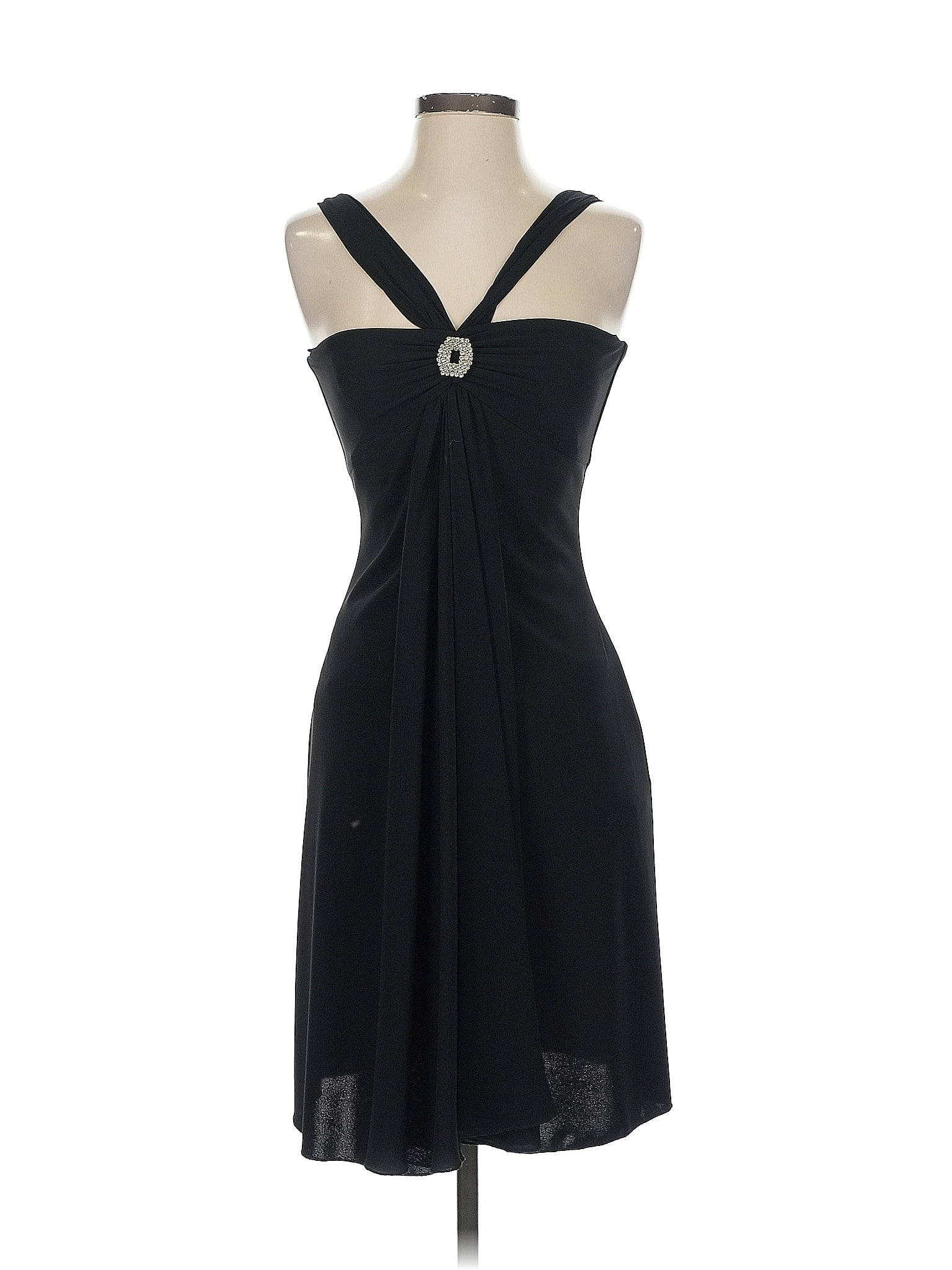 Cache 100% Polyester Solid Black Cocktail Dress Size S