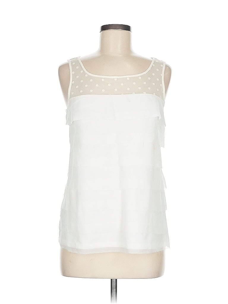 Pre-owned Ann Taylor Loft Outlet Sleeveless Blouse In White