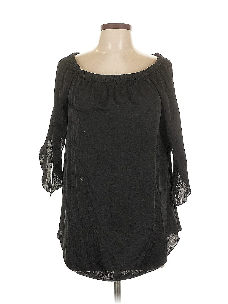 Pre-owned Assorted Brands 3/4 Sleeve Blouse In Black