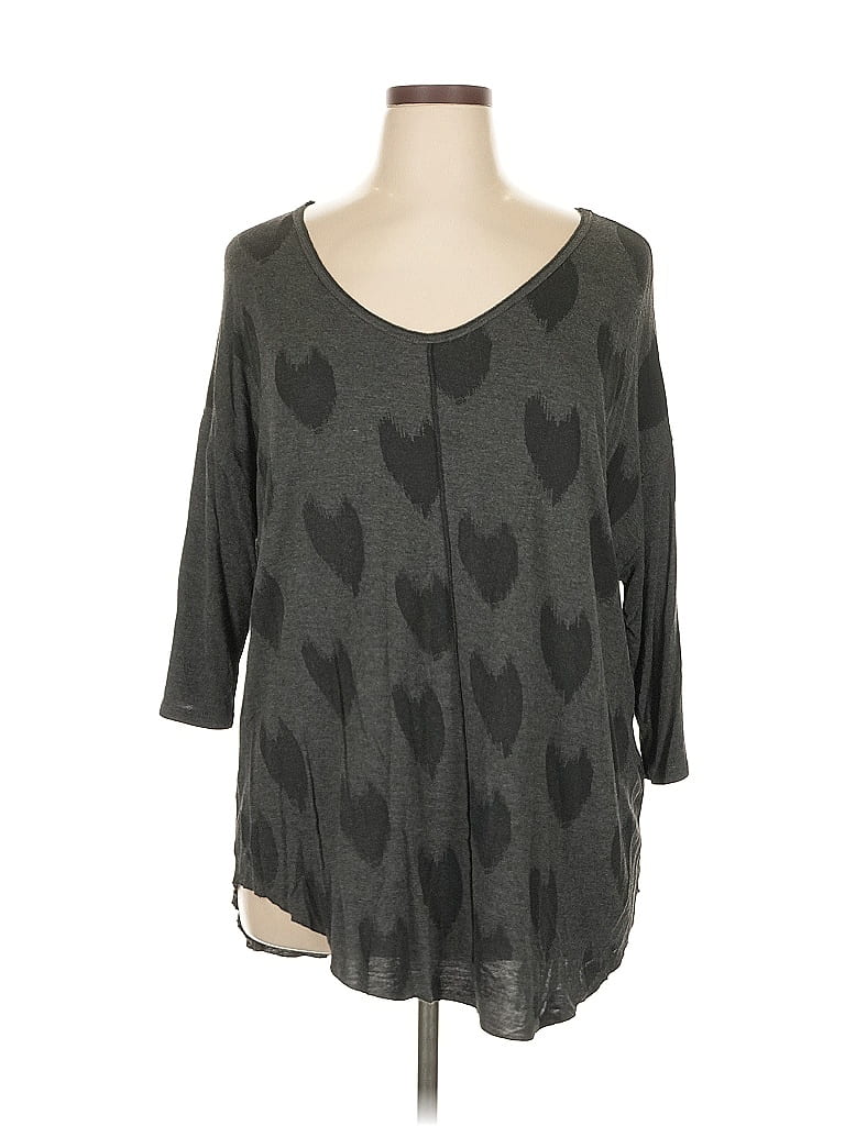 Edista Gray 3/4 Sleeve T-Shirt Size 1X - photo 1