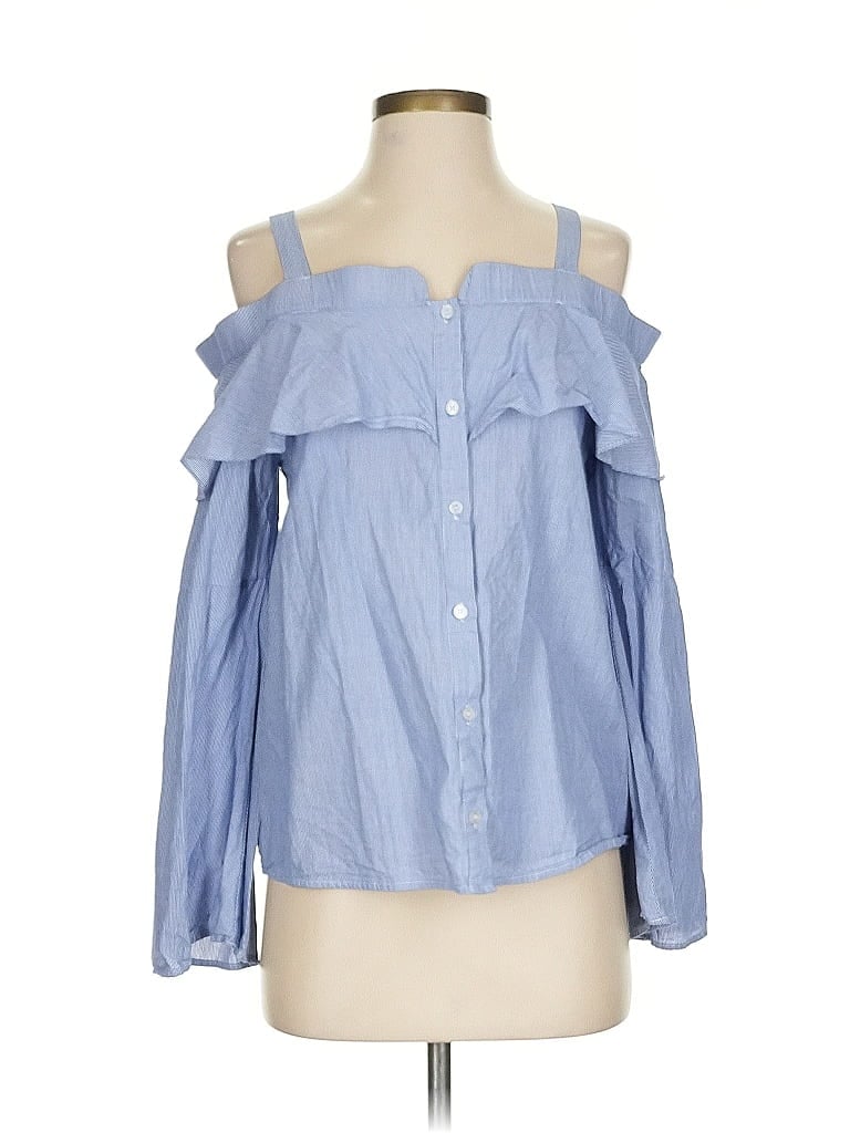 Pre-owned Trouve 3/4 Sleeve Blouse In Blue