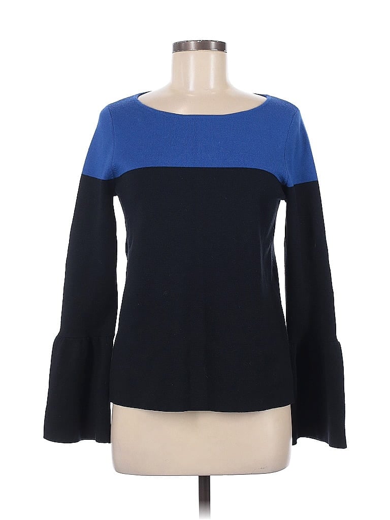 Pre-owned Ann Taylor Long Sleeve Top Blue Boatneck Tops