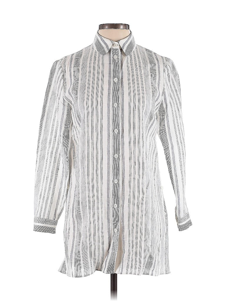 Pre-owned Lafayette 148 Long Sleeve T-shirt In Silver