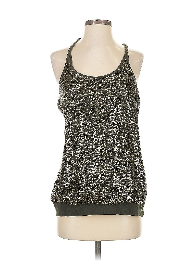 Pre-owned Express Sleeveless Top Silver Halter Neckline Tops