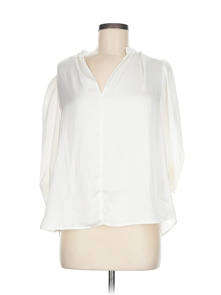 Pre-owned H&m 3/4 Sleeve Blouse In White