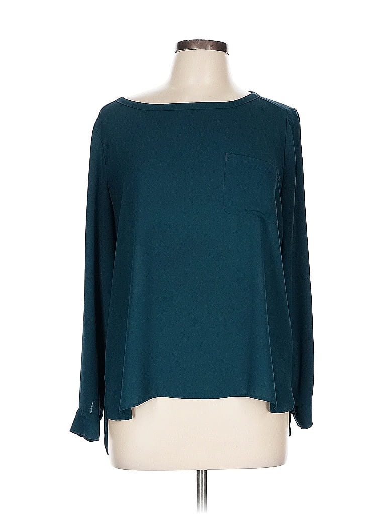 Pre-owned Ann Taylor Loft Long Sleeve Blouse In Green