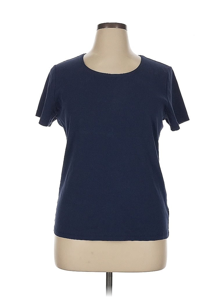 Pre-owned Karen Scott Short Sleeve T-shirt In Blue