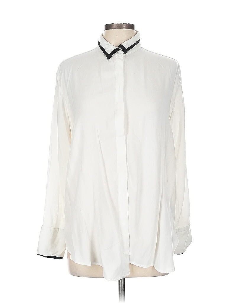 Pre-owned Old Navy Long Sleeve Blouse In White