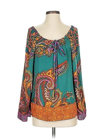 Hale Bob Long Sleeve Silk Top (view 1)
