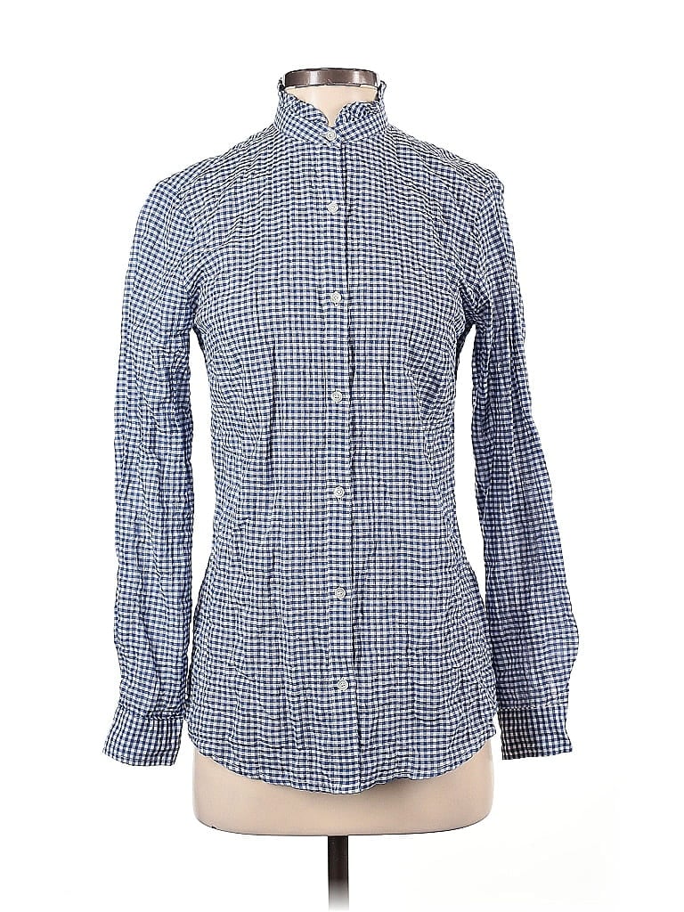 Pre-owned J. Mclaughlin Long Sleeve Blouse In Blue