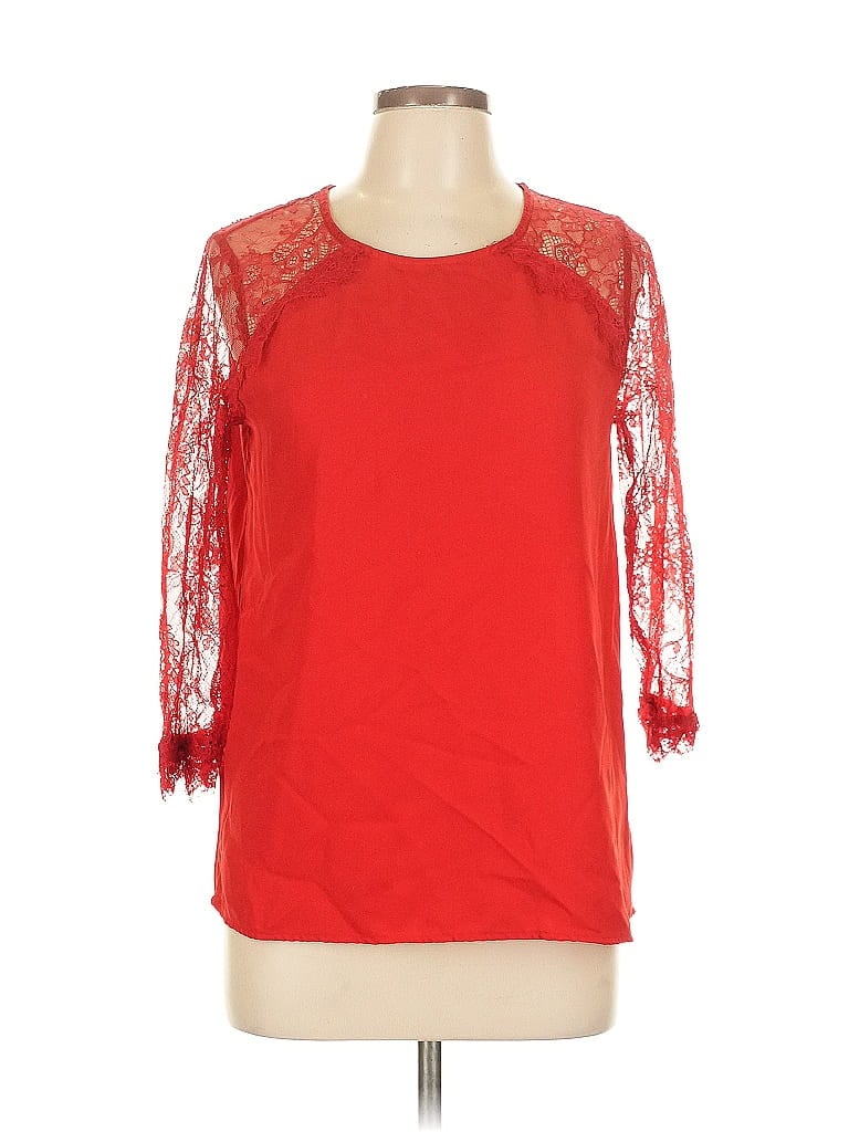 Pre-owned Muse 3/4 Sleeve Top Red Boatneck Tops