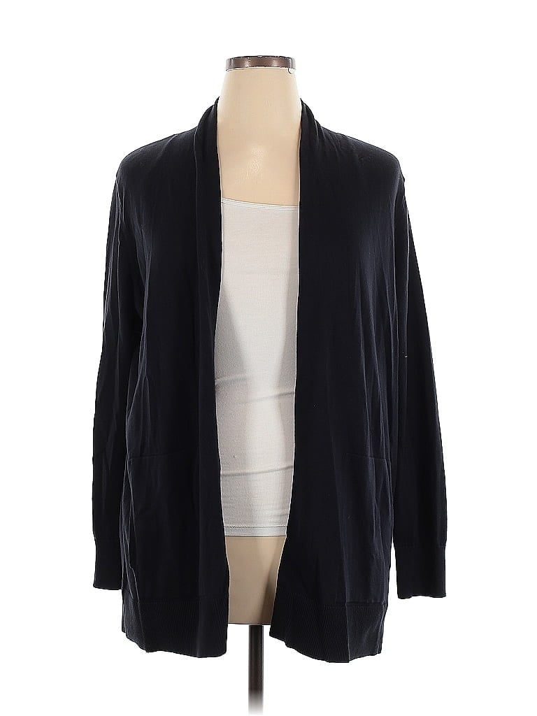 Pre-owned Lands' End Cardigan Sweater In Black