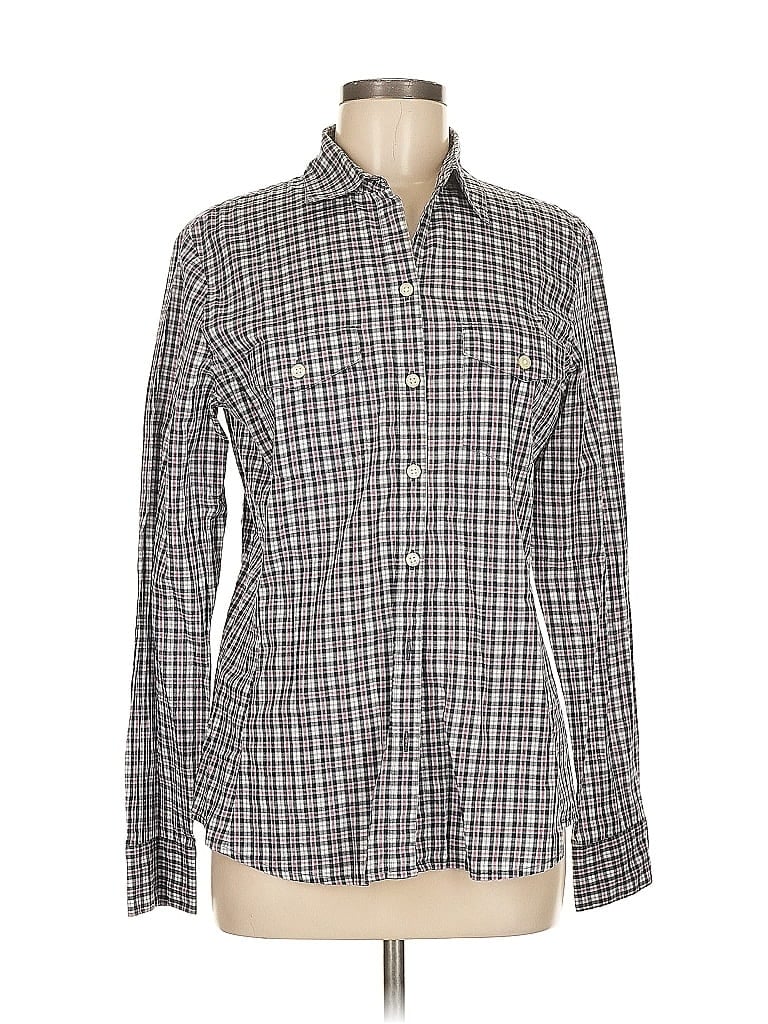 Pre-owned Banana Republic Long Sleeve Button Down Shirt In Gray